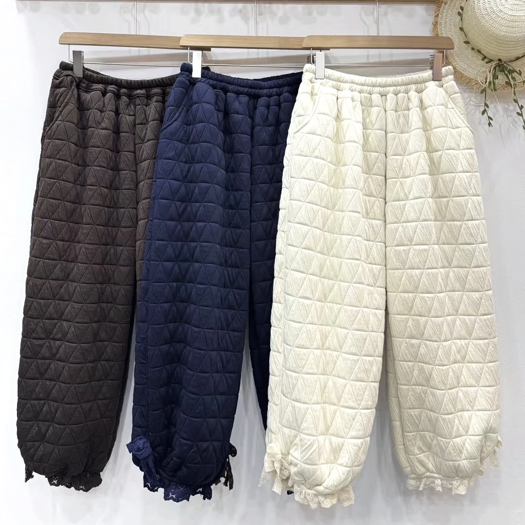 木木家 加绒花边棉裤912