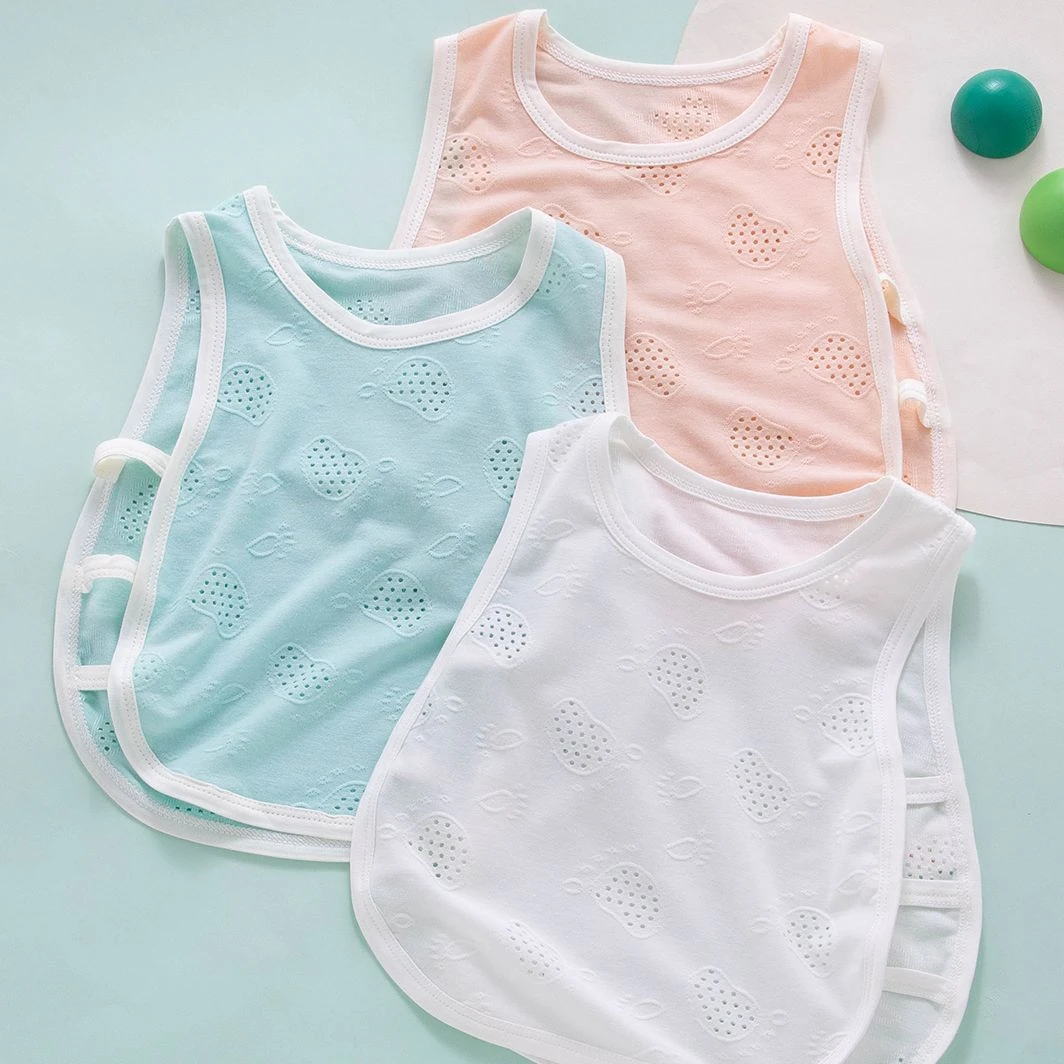 婴儿夏季背心夏天薄款贴身无袖护肚网眼透气小月龄宝宝宽松柔软