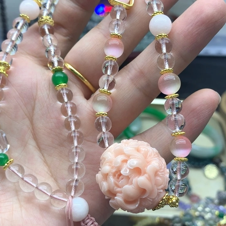 玛瑙/玉髓颈饰合金吊坠