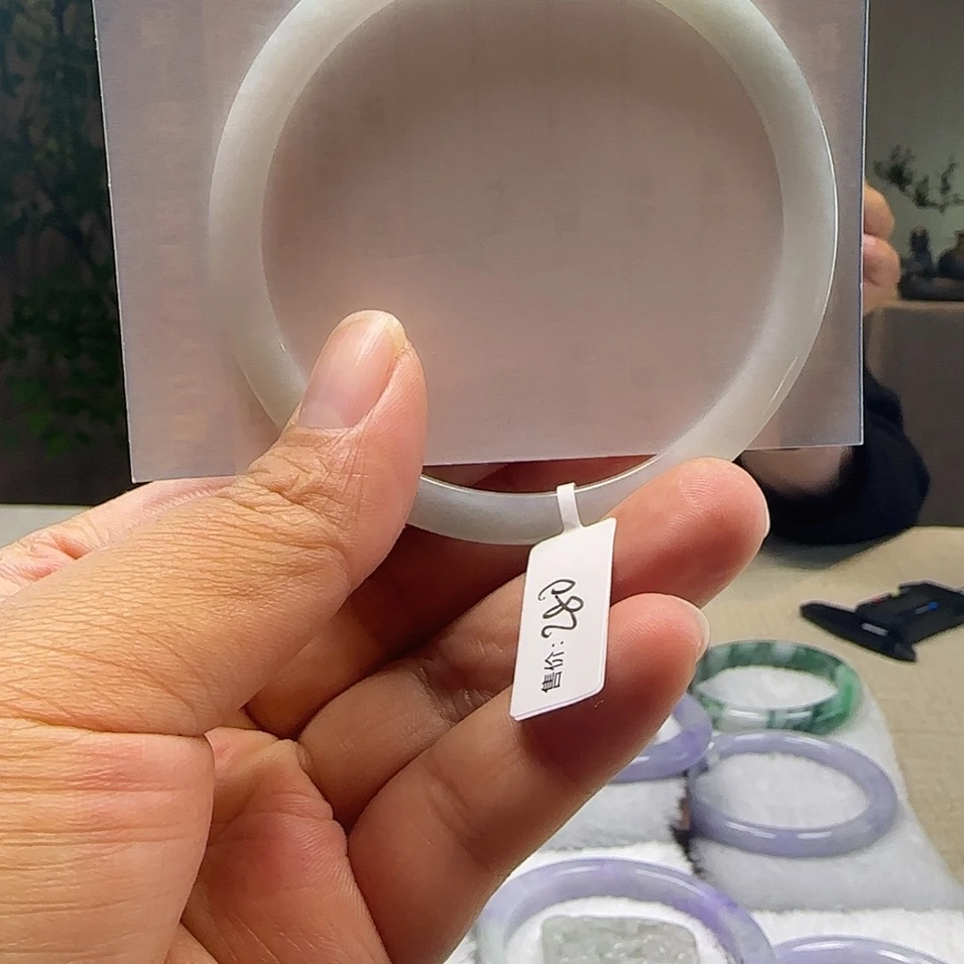 翡翠未镶嵌手镯62圈卡2➕白月光翡翠小叮铛