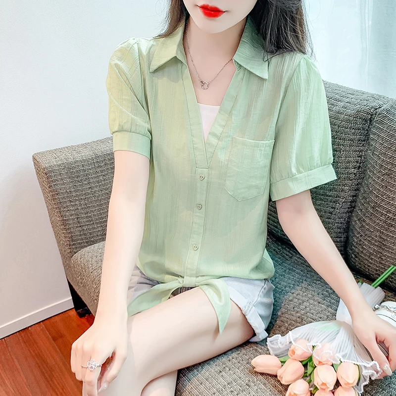 假两件拼接短袖衬衫女士夏季设计感小众时尚百搭衬衣时尚休闲上衣