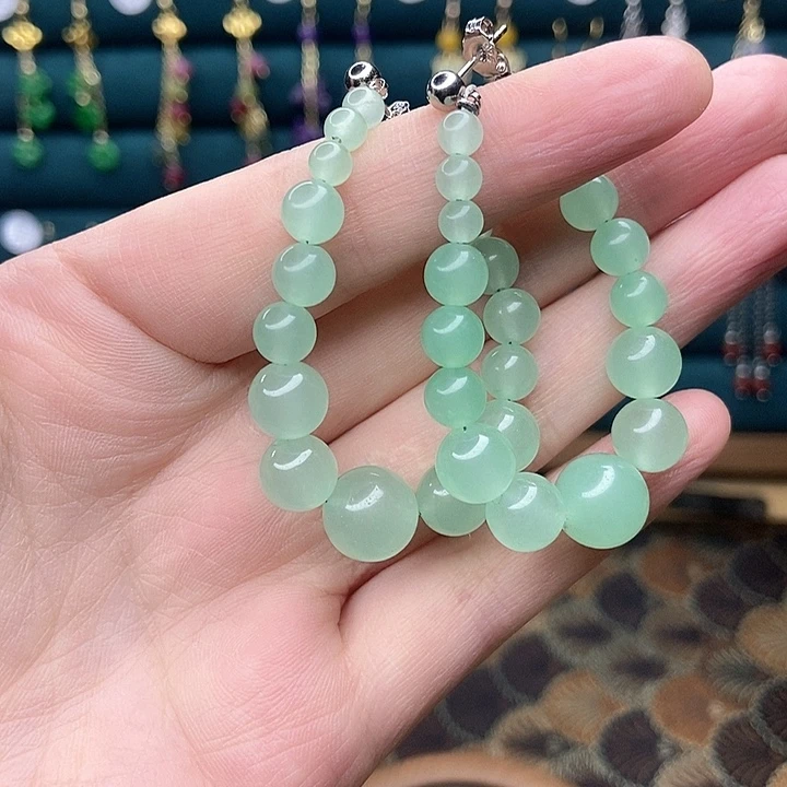 石英质玉耳钉银S925镶嵌