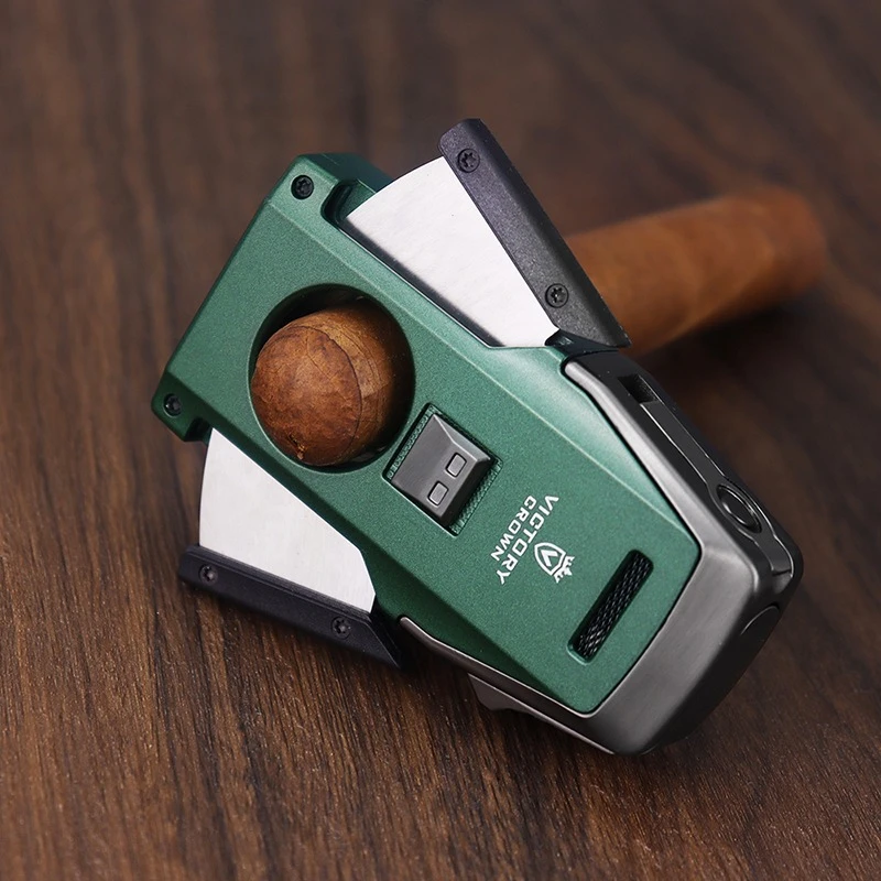 扇形半自动多功能雪茄剪打火机便携雪茄平切剪钻孔器双直冲雪茄托