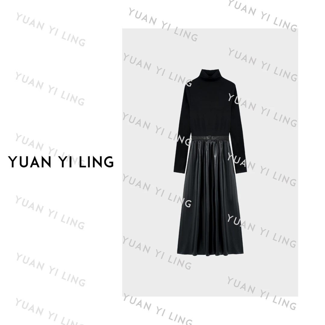 袁艺灵【赫本经典】莫代尔控温高弹羊绒蛋白拼接100PU连衣裙3176