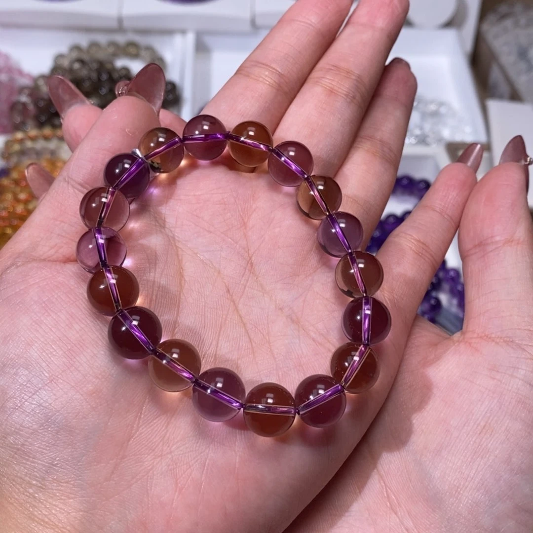 紫晶手链未镶嵌嘘***?玻利维亚紫黄晶11m