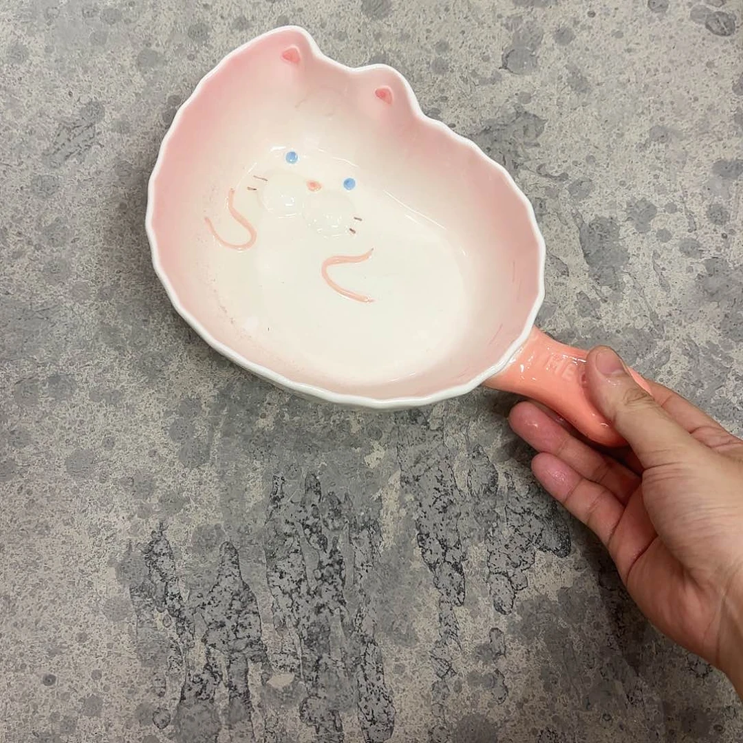 棉麻微瑕一个粉猫把手