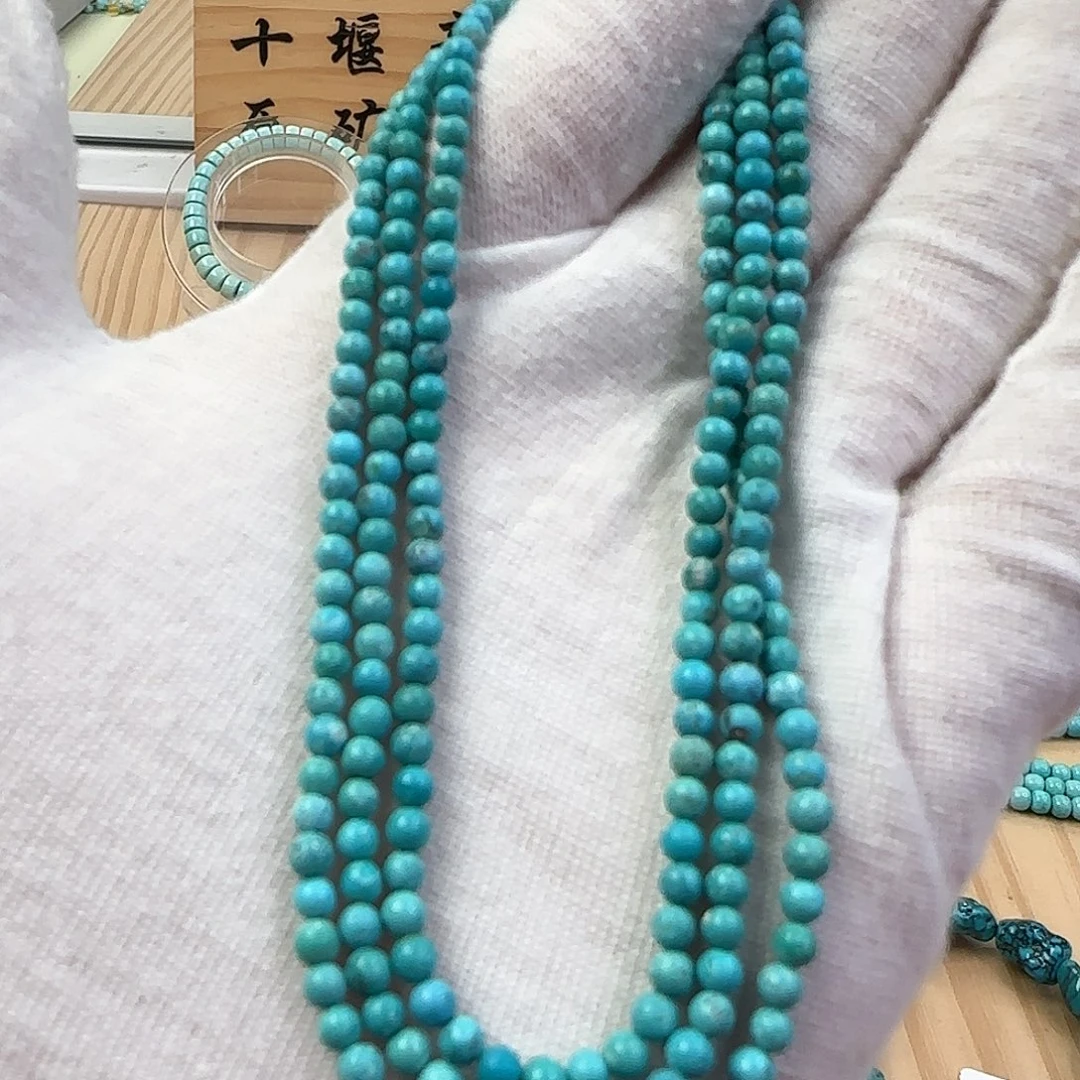 绿松石未镶嵌28米链多圈卡3+w