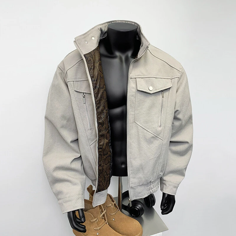 蛇年限定座山蟒哈灵顿飞行员夹克男春季cleanfit短款立领工装外套