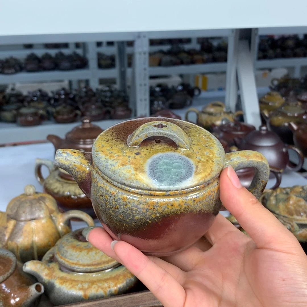 茶壶紫砂纯自然柴烧