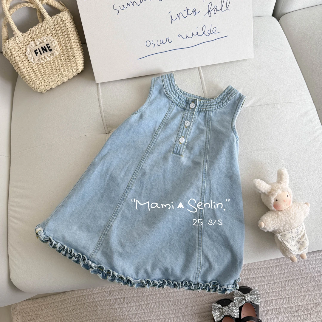 【妈咪森林】童装2025年春夏新款儿童牛仔连衣裙252-MMSL-252021