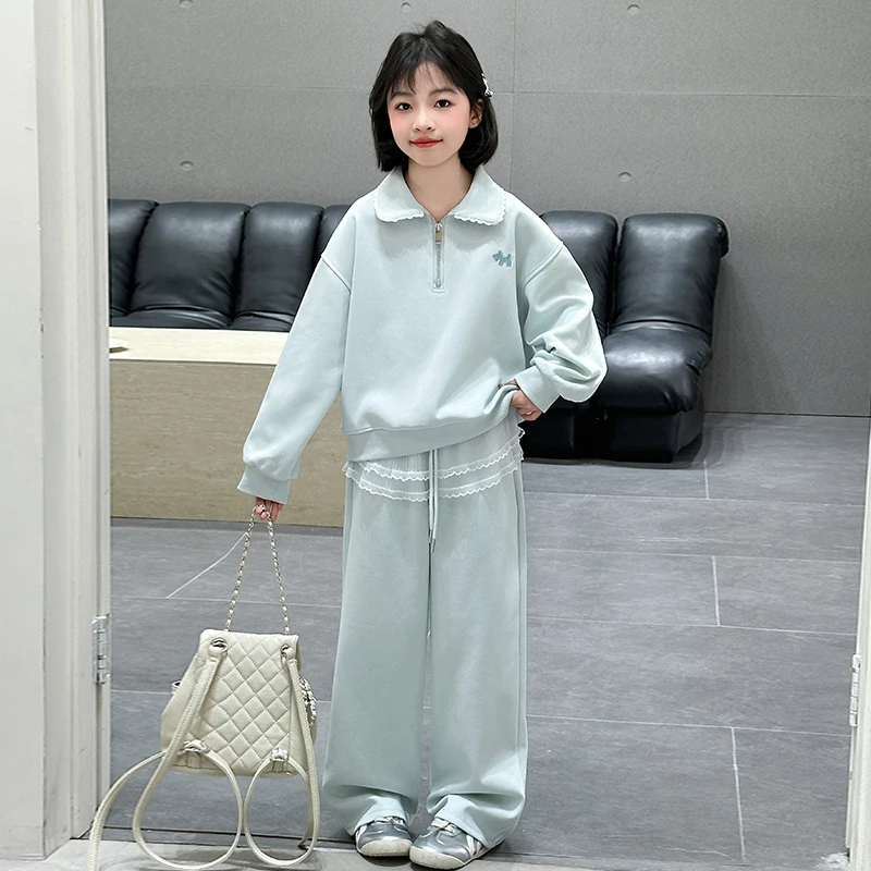 女童套装春秋款2025新款儿童洋气时髦卫衣中大童女孩春季运动服潮