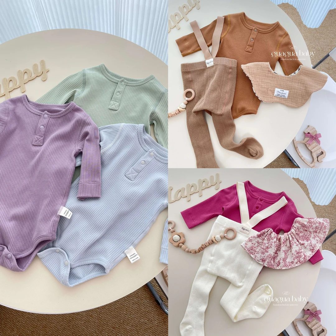 呱呱Baby婴儿秋冬包屁衣长袖套装初生宝宝满月衣服保暖睡衣空调服