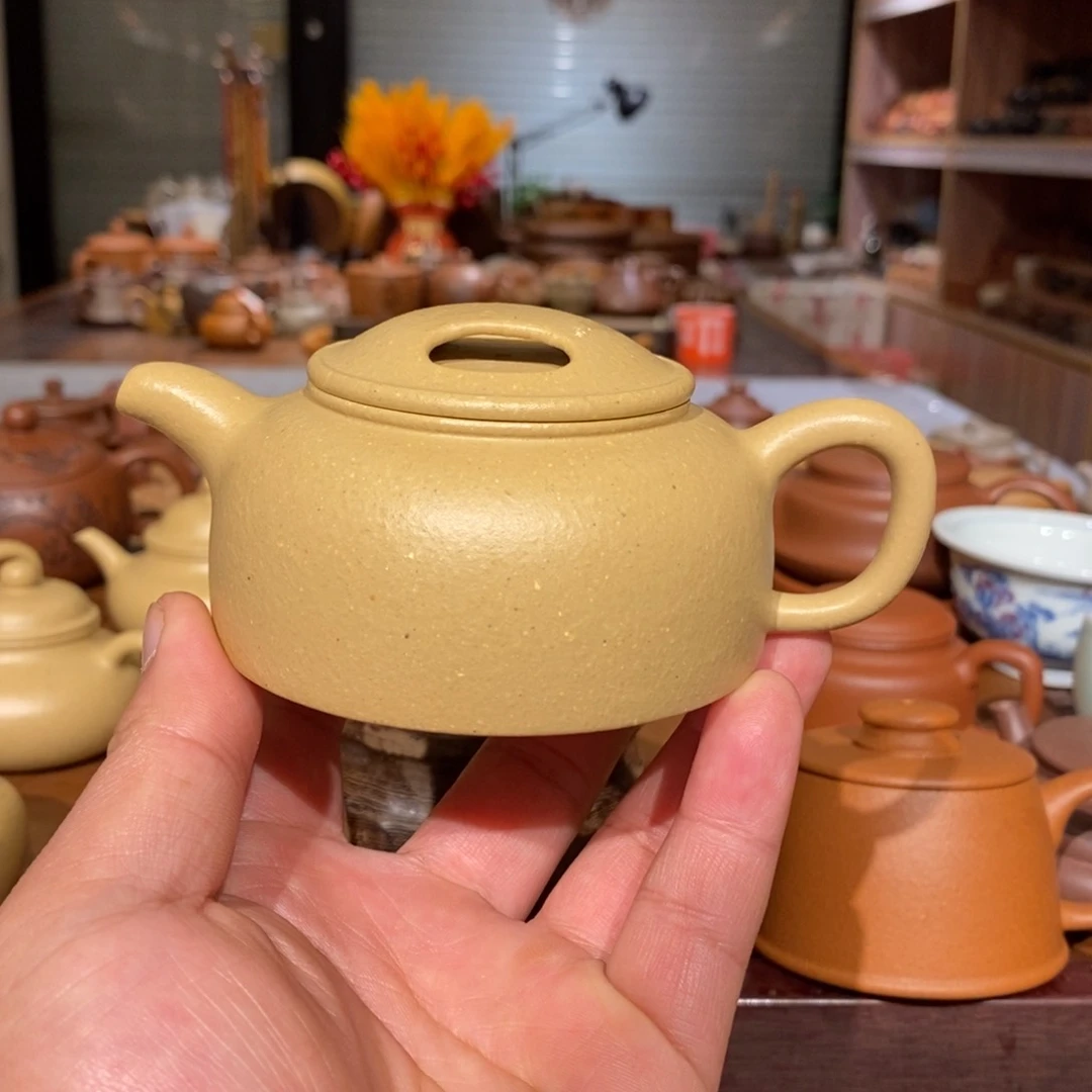 紫砂茶壶原矿本山绿泥之梨皮绿泥牛盖190cc