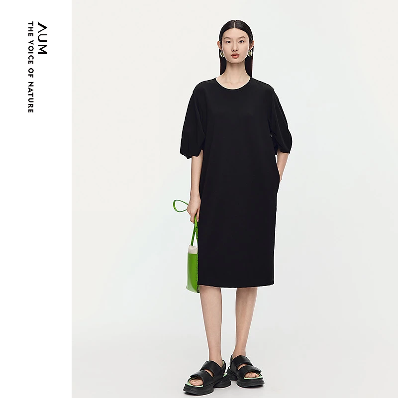 AUM连衣裙收腰不规则连衣裙M1FZ21546