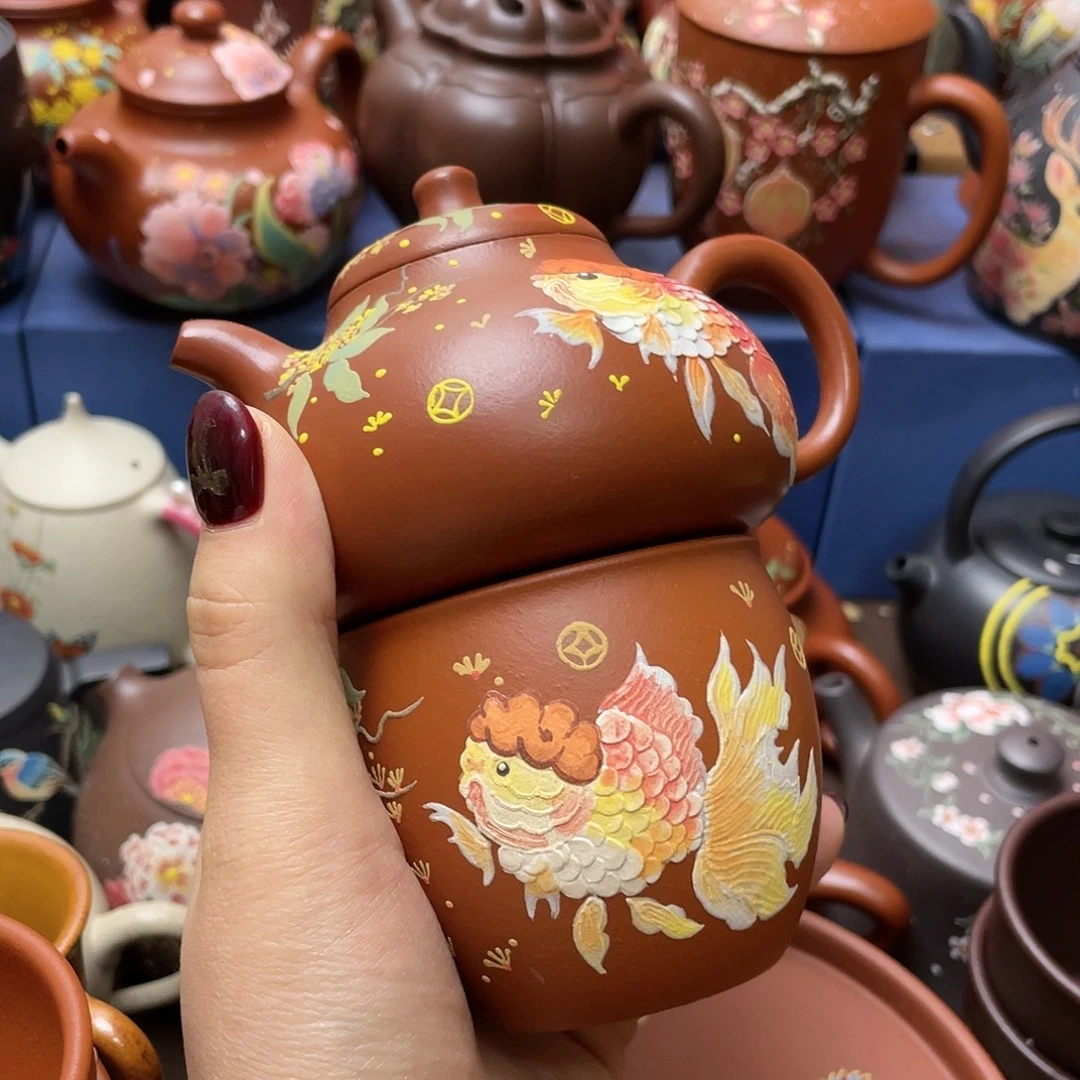 茶杯红泥紫砂主人杯一套