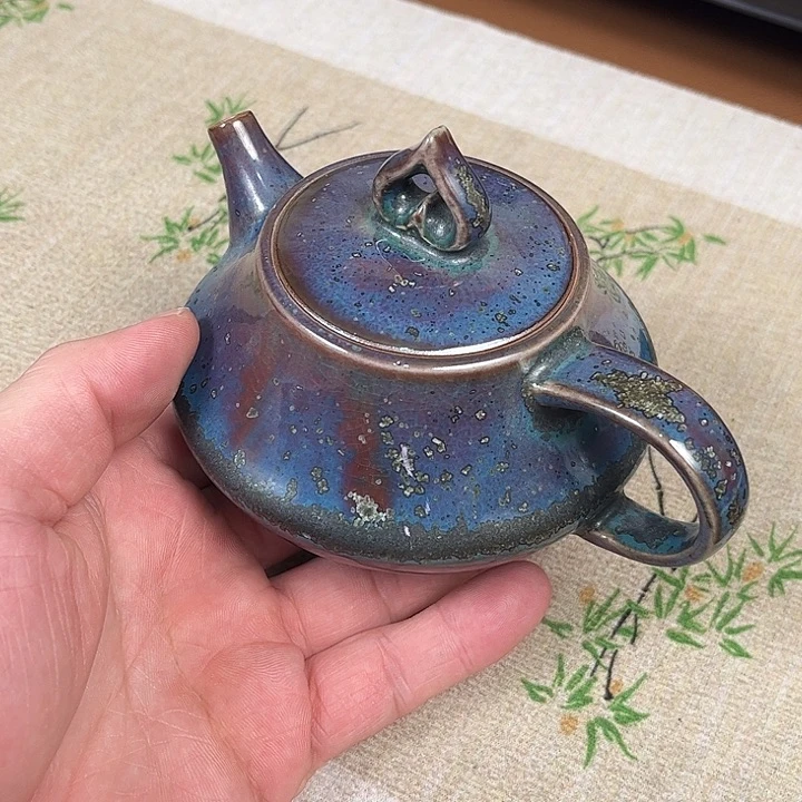 摆件钧瓷原产地茶壶盖碗
