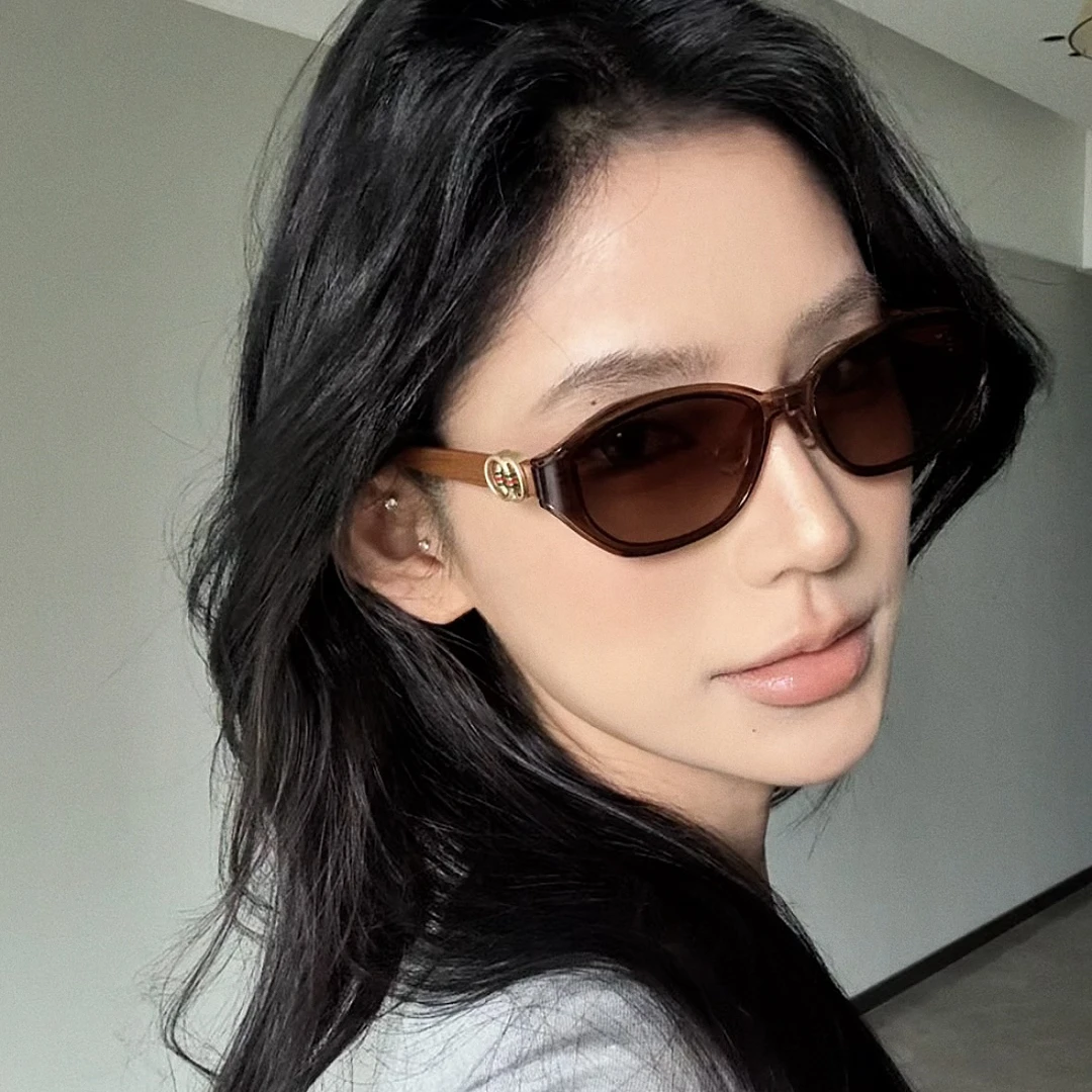 复古猫眼墨镜女潮2025新款高级感偏光防紫外线方圆脸显瘦太阳眼镜