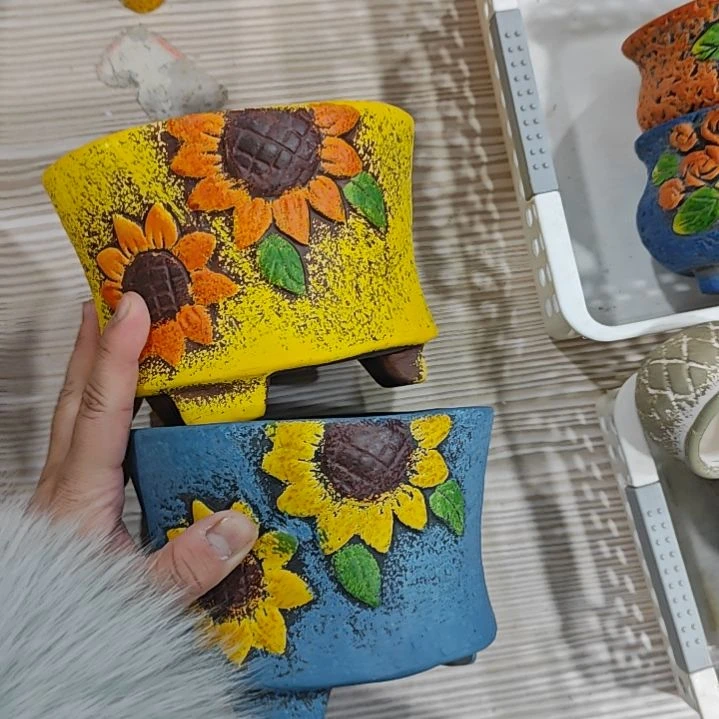 红陶吸水透气的白陶花盆凑满12发货