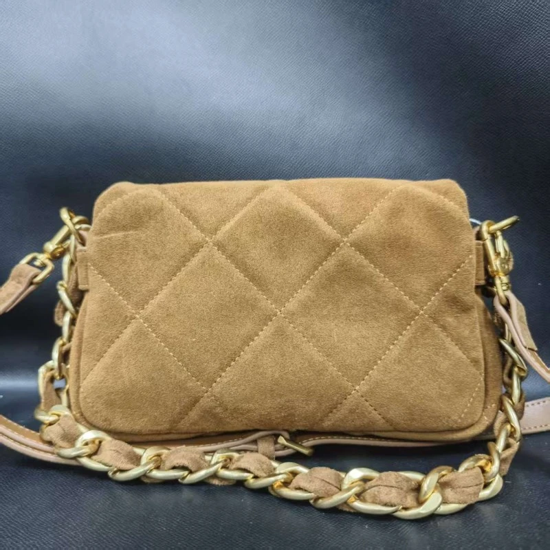 TOLEX2025新款手工时尚百搭洋气大菱格女包黑色棕色23cm