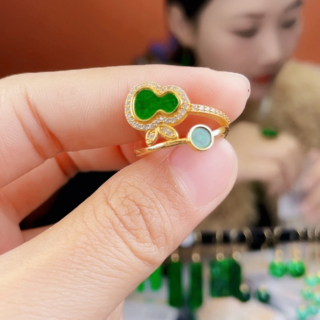 翡翠银S925镶嵌耳饰