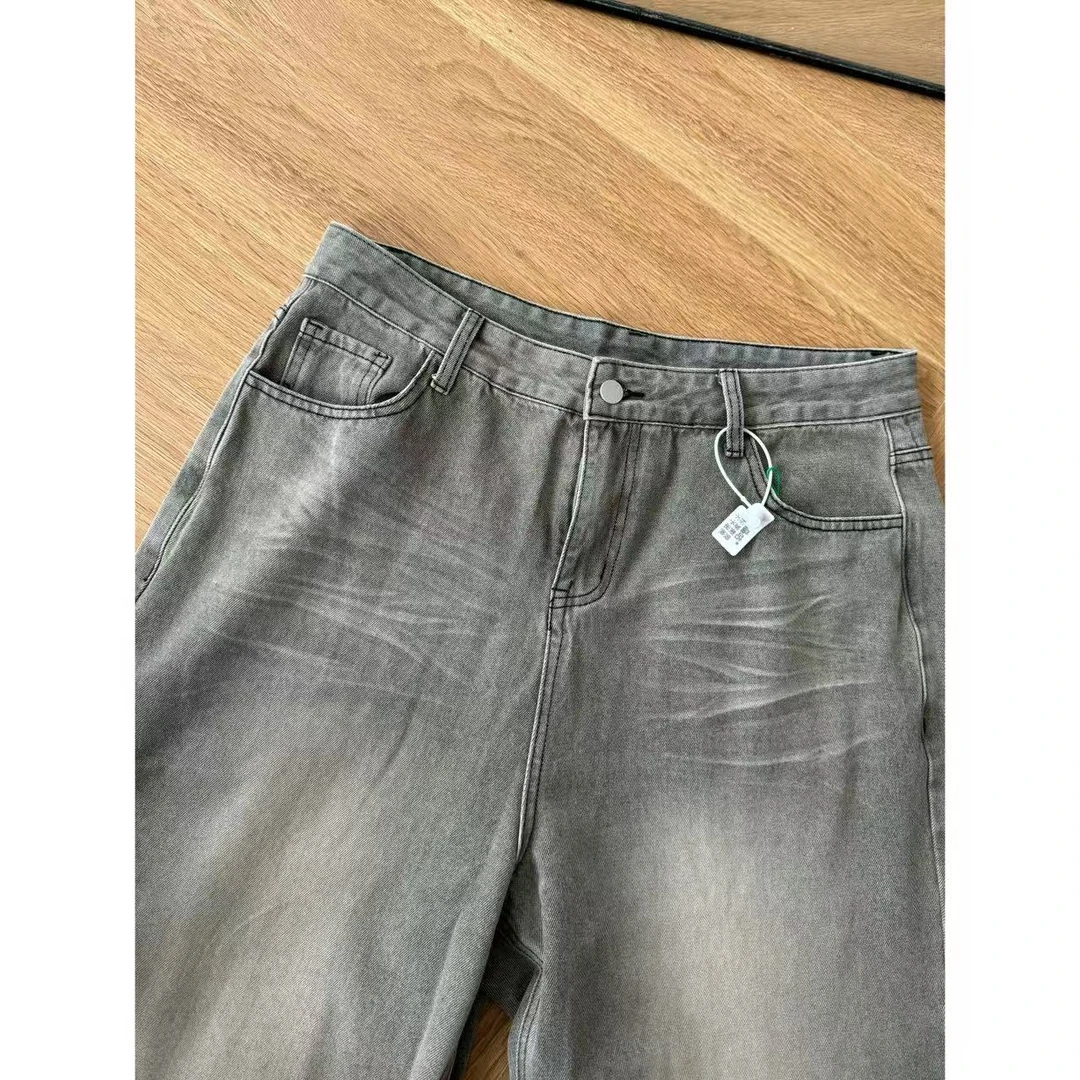 佳佳【高阶时代】美式高街水洗阔腿裤时尚休闲百搭宽松潮流