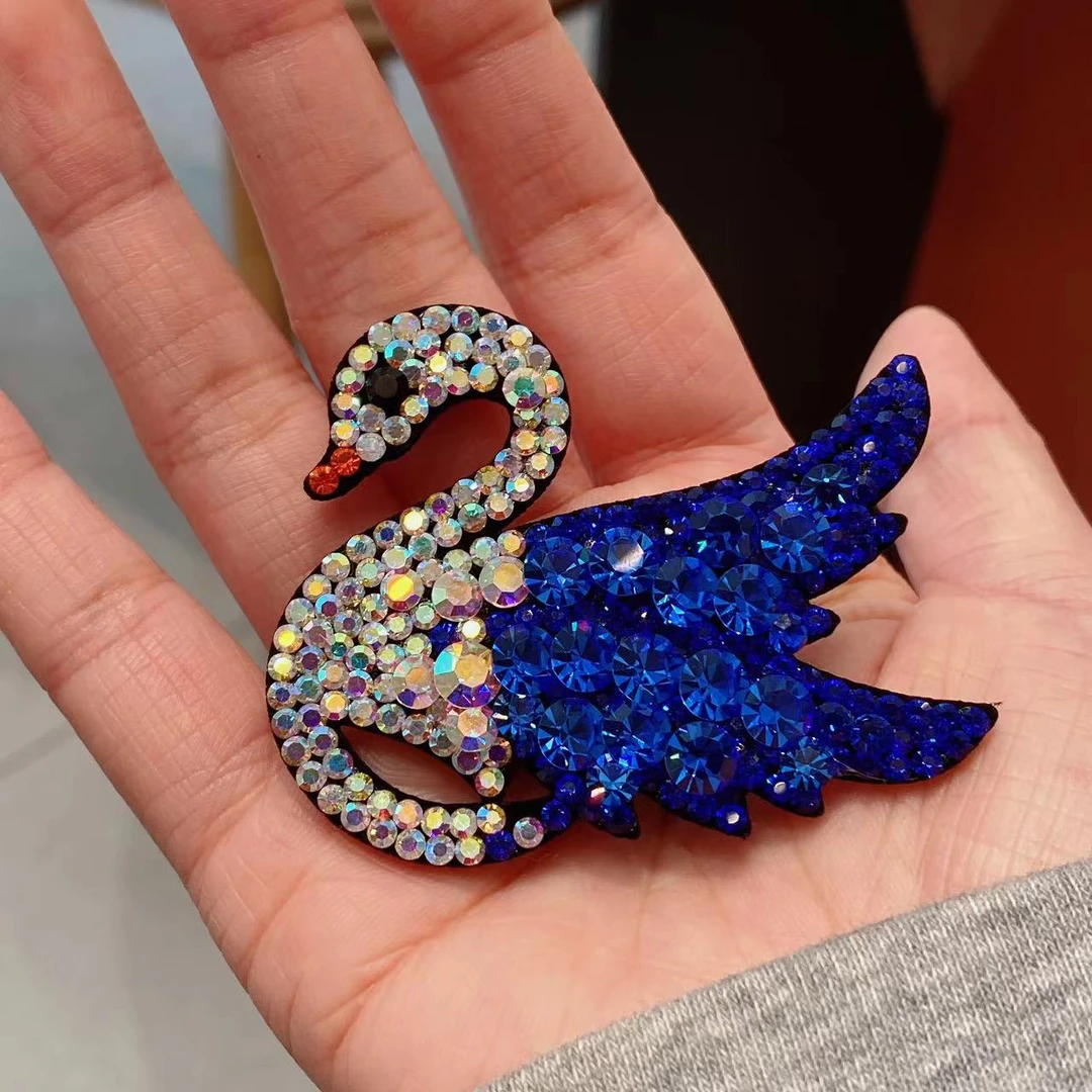 M1721春夏2025新款蓝色天鹅掰掰夹发夹