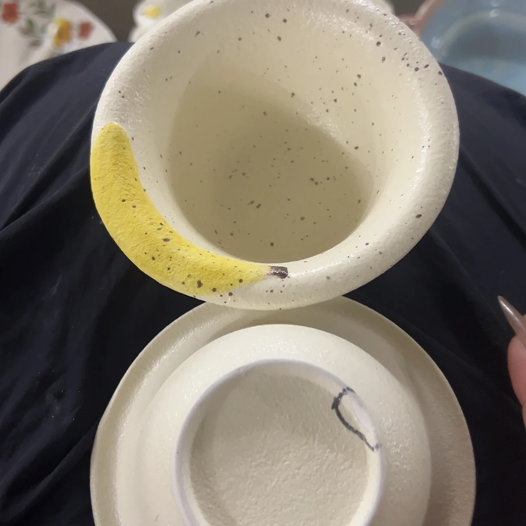 搪瓷微瑕香蕉碗两个