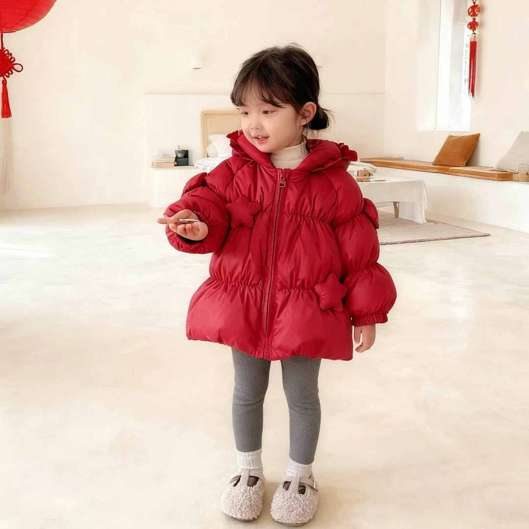 婴儿保暖羽绒服超韧绒2025冬季新年外出服宝宝分体羽绒服