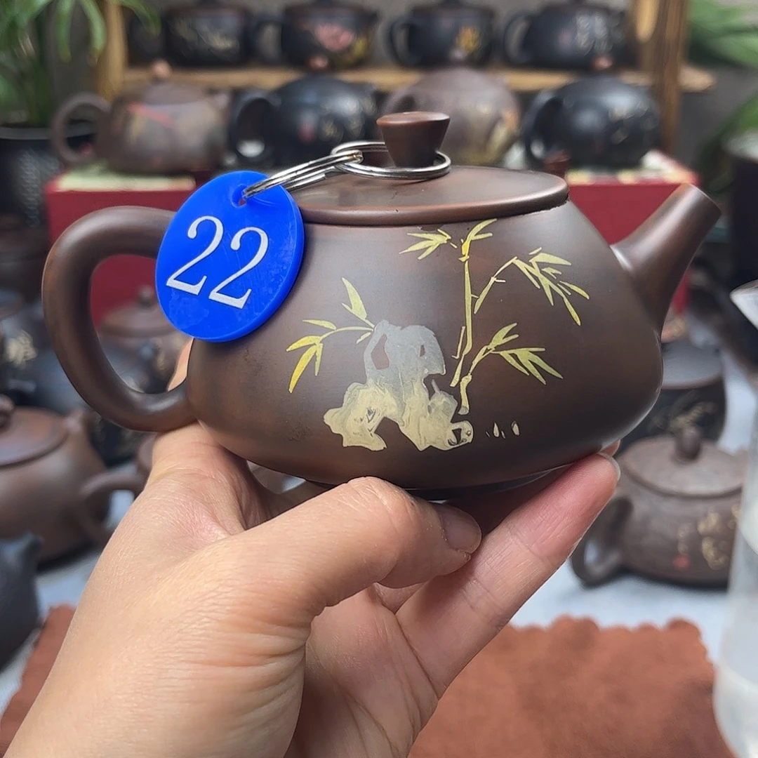 255毫升纯手工福利款刻填石瓢壶