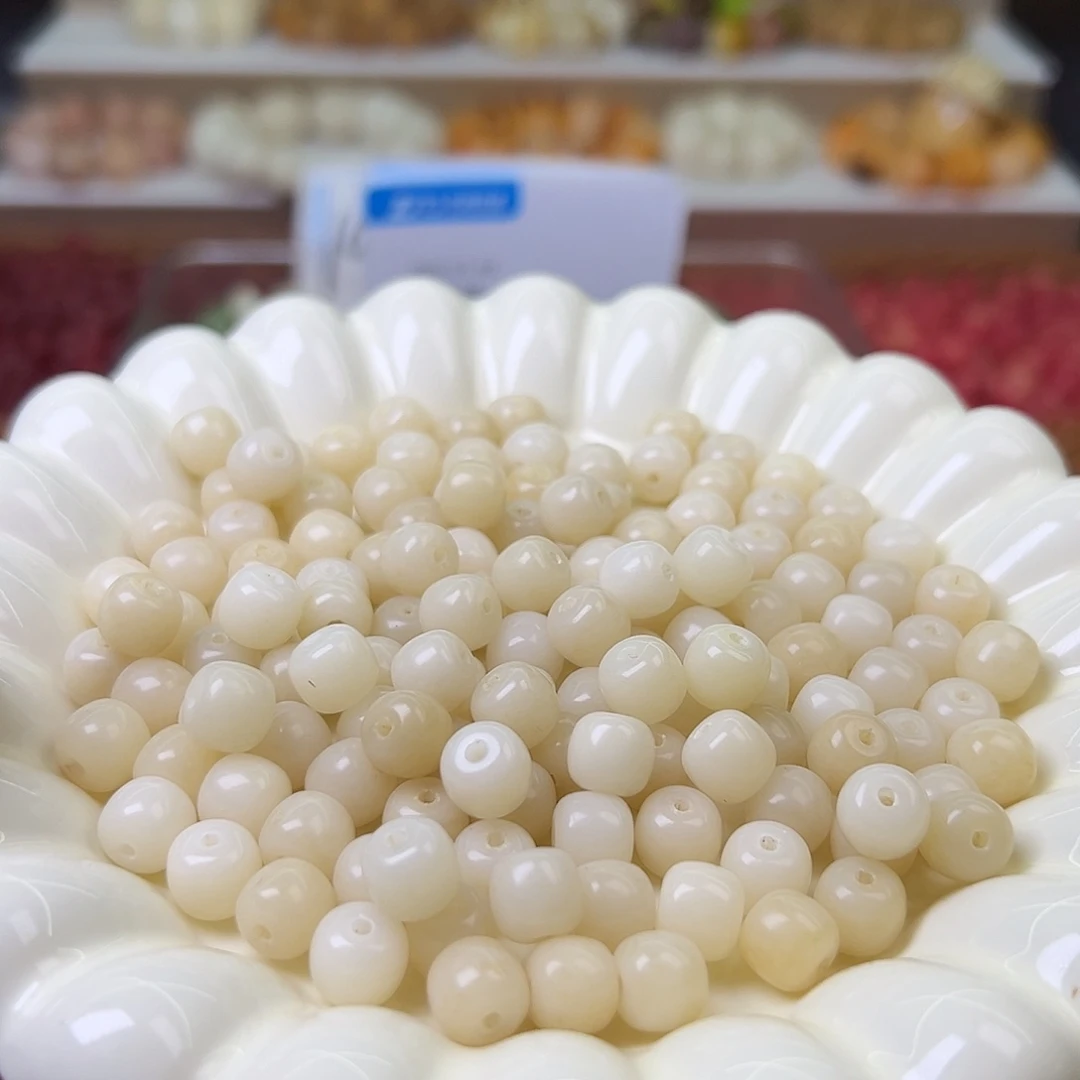 菩提根/象牙果手串微瑕卡灰白桶200颗