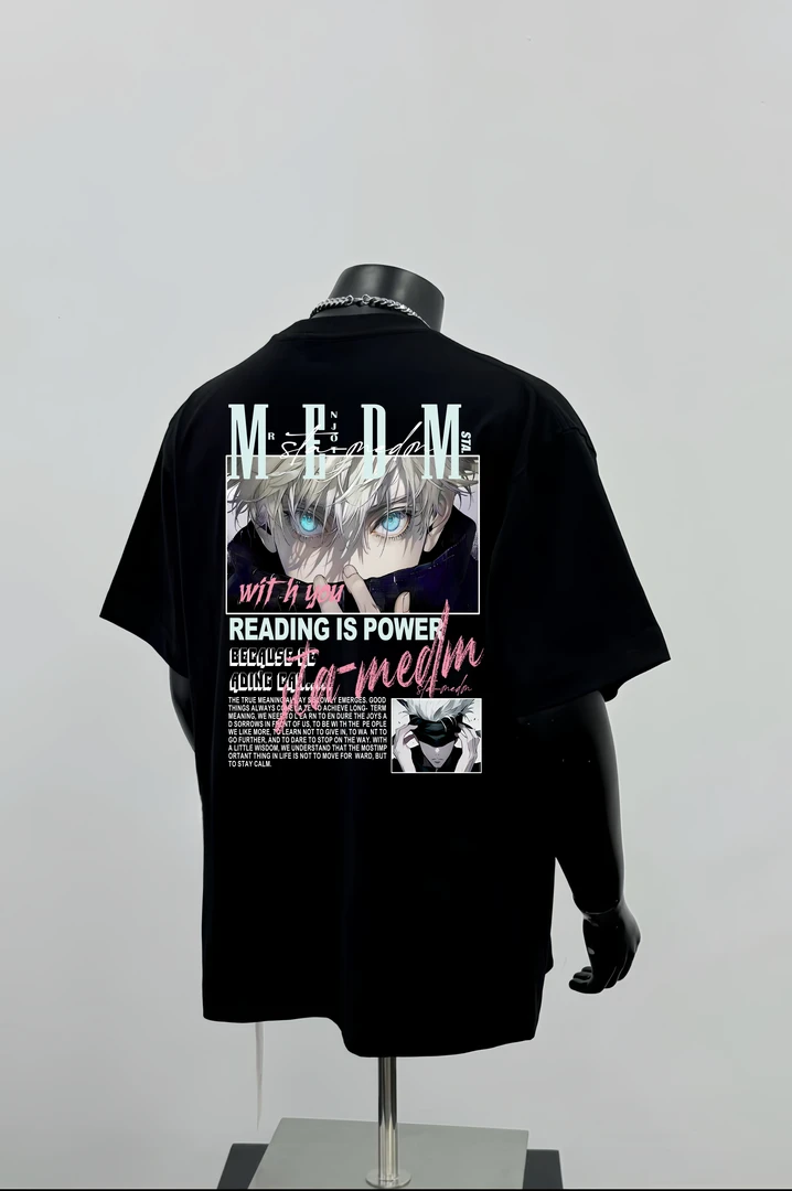 STA.MEDM联名美式高街手绘动漫少年人物短袖t恤男宽松ins上衣男
