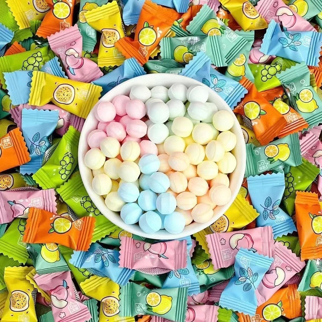【100颗】无蔗糖薄荷糖维C水果味多口味混合装清新口气小零食糖果TY
