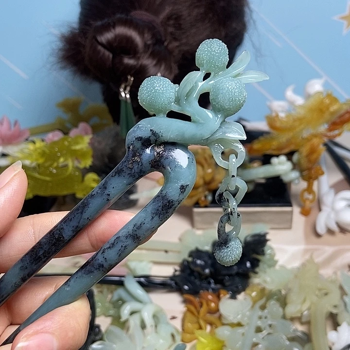 ᨦ***ദ岫玉未镶嵌发簪发簪