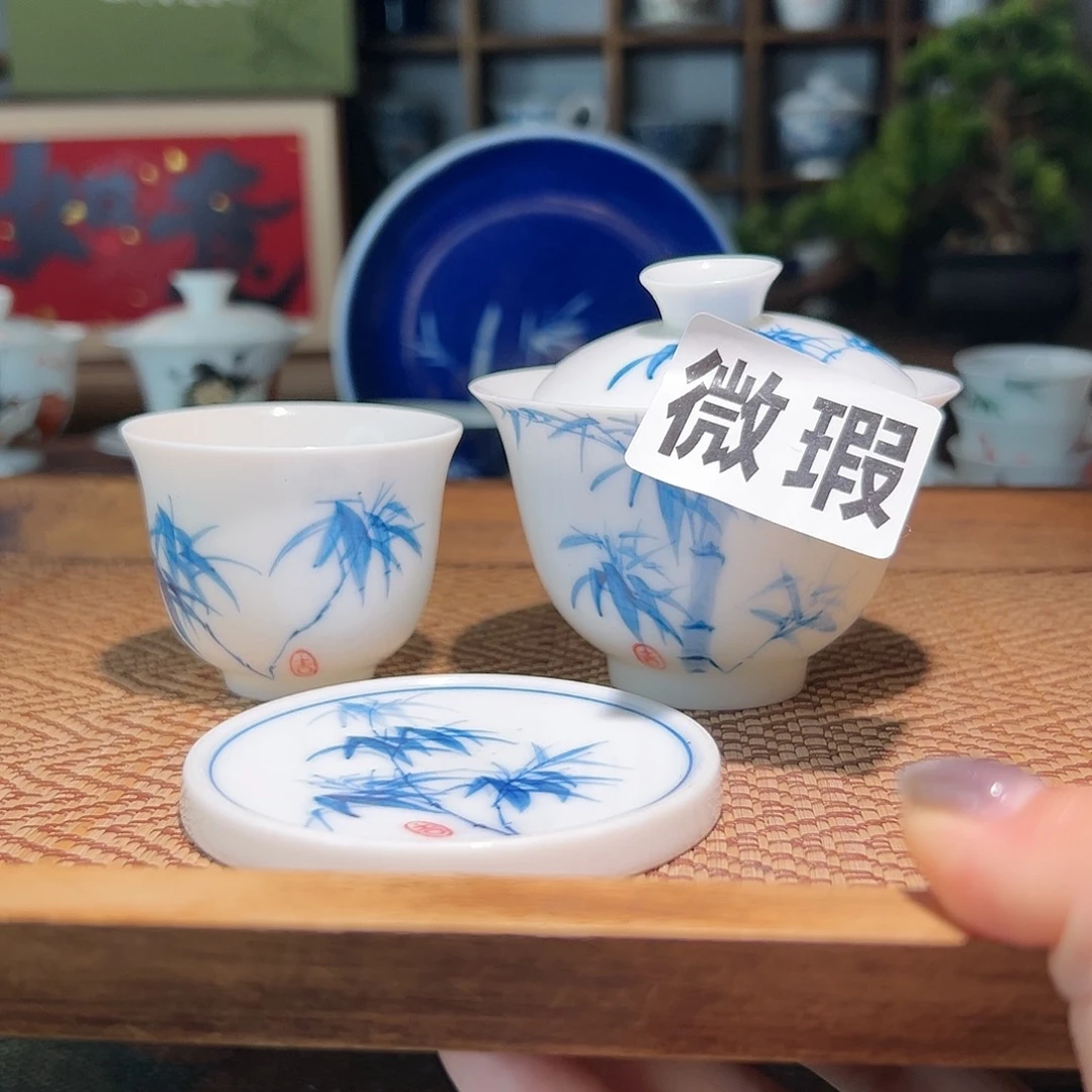 【闪购商品】微瑕 手绘 盖碗