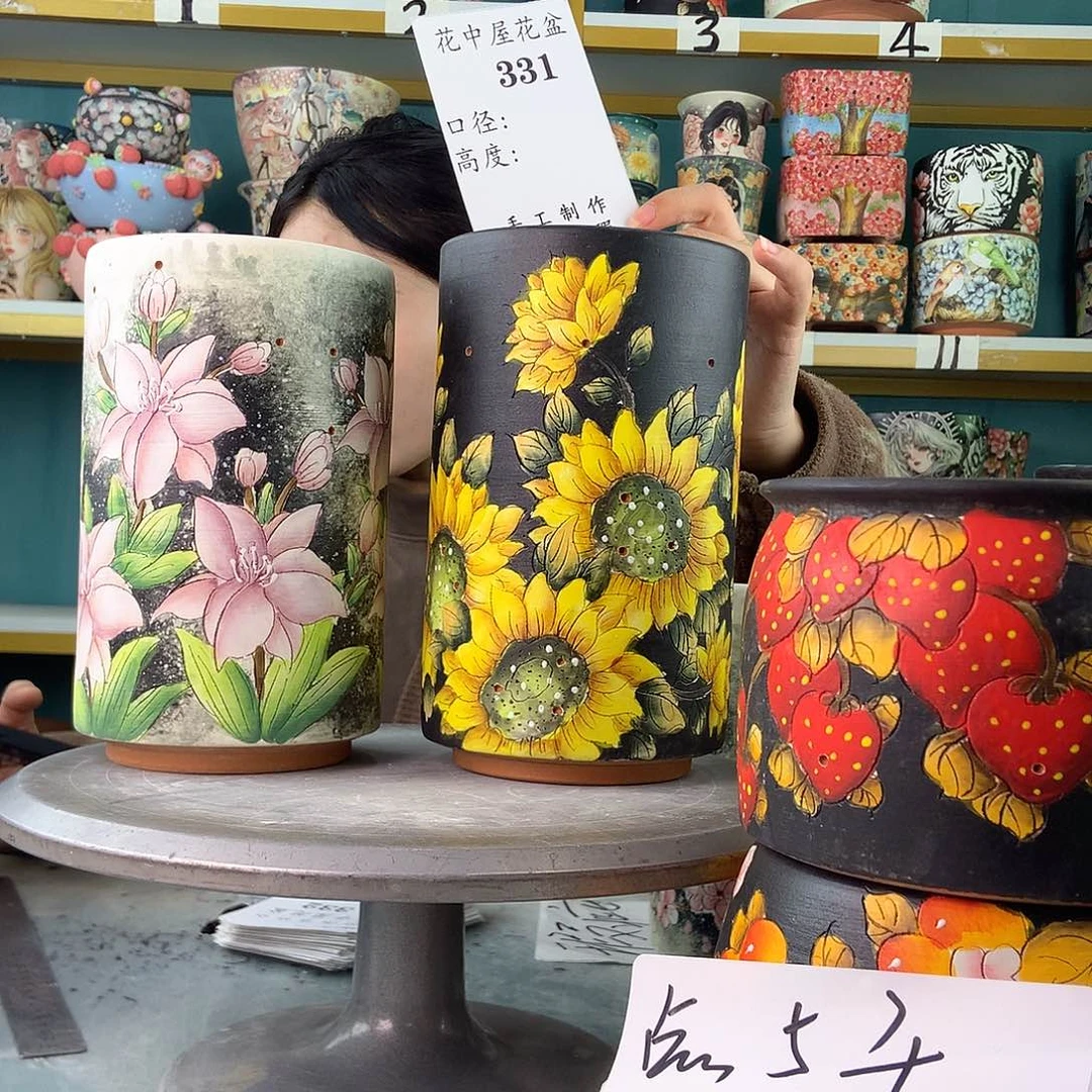 小***吖陶景德镇手工花盆331