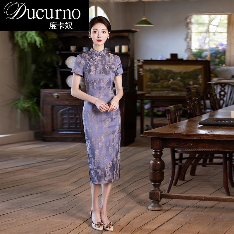 复古民族风优雅旗袍裙子2025夏季新款改良版气质日常可穿连衣裙女
