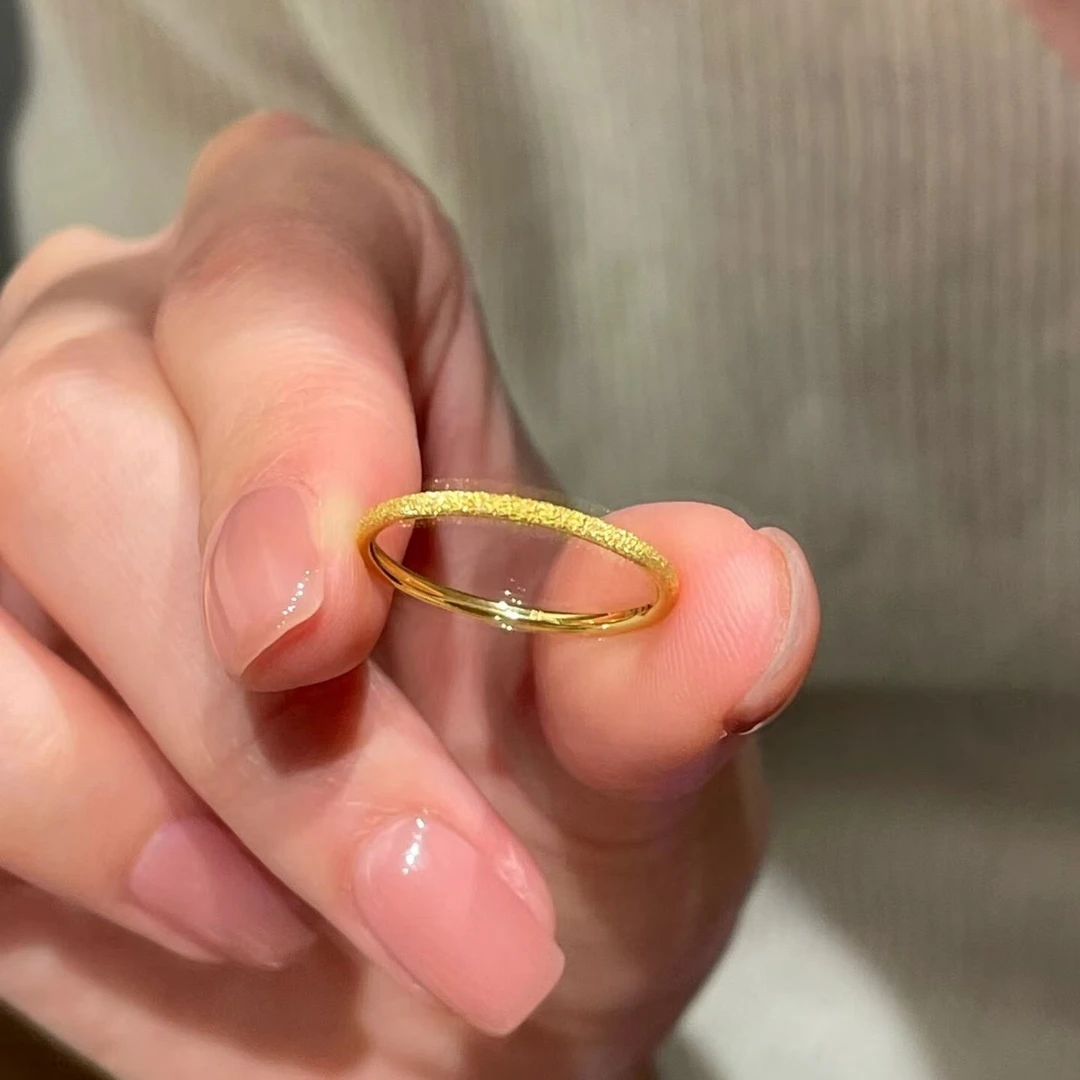 钛钢戒指 不掉色爆款迷你精致细闪日常通勤满天星素圈戒指A507