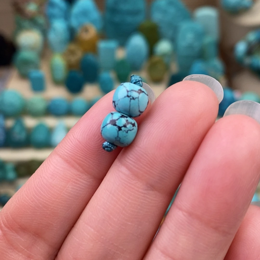 绿松石珠宝奇石未镶嵌7mm