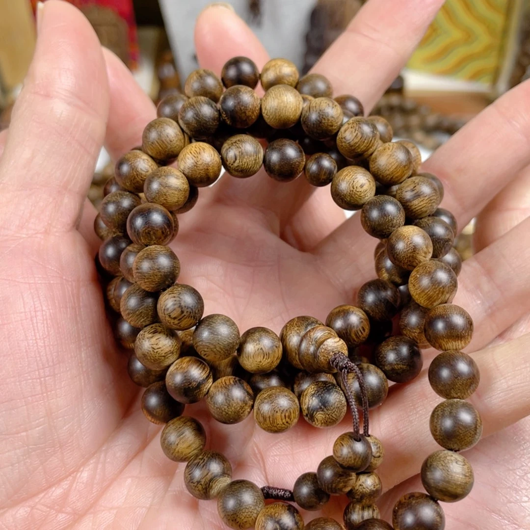 沉香手串越南芽庄白棋老料满瘤疤0.8×108