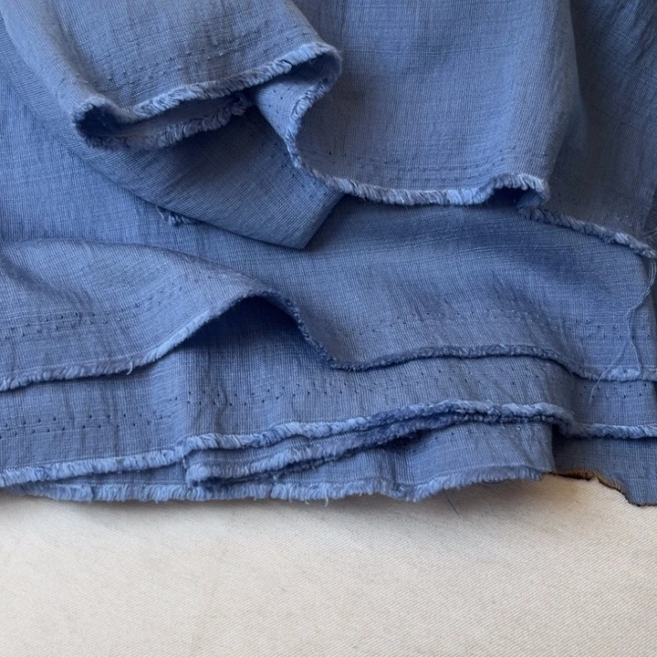 棉混纺浅蓝色麻棉2米