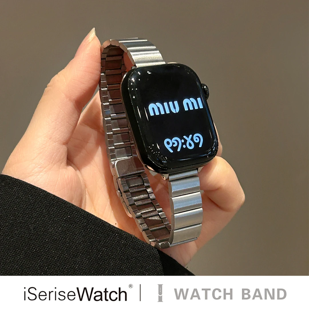 iserisewatch适用iWatchs11代表带苹果手表s10夏季金属磁吸高级感