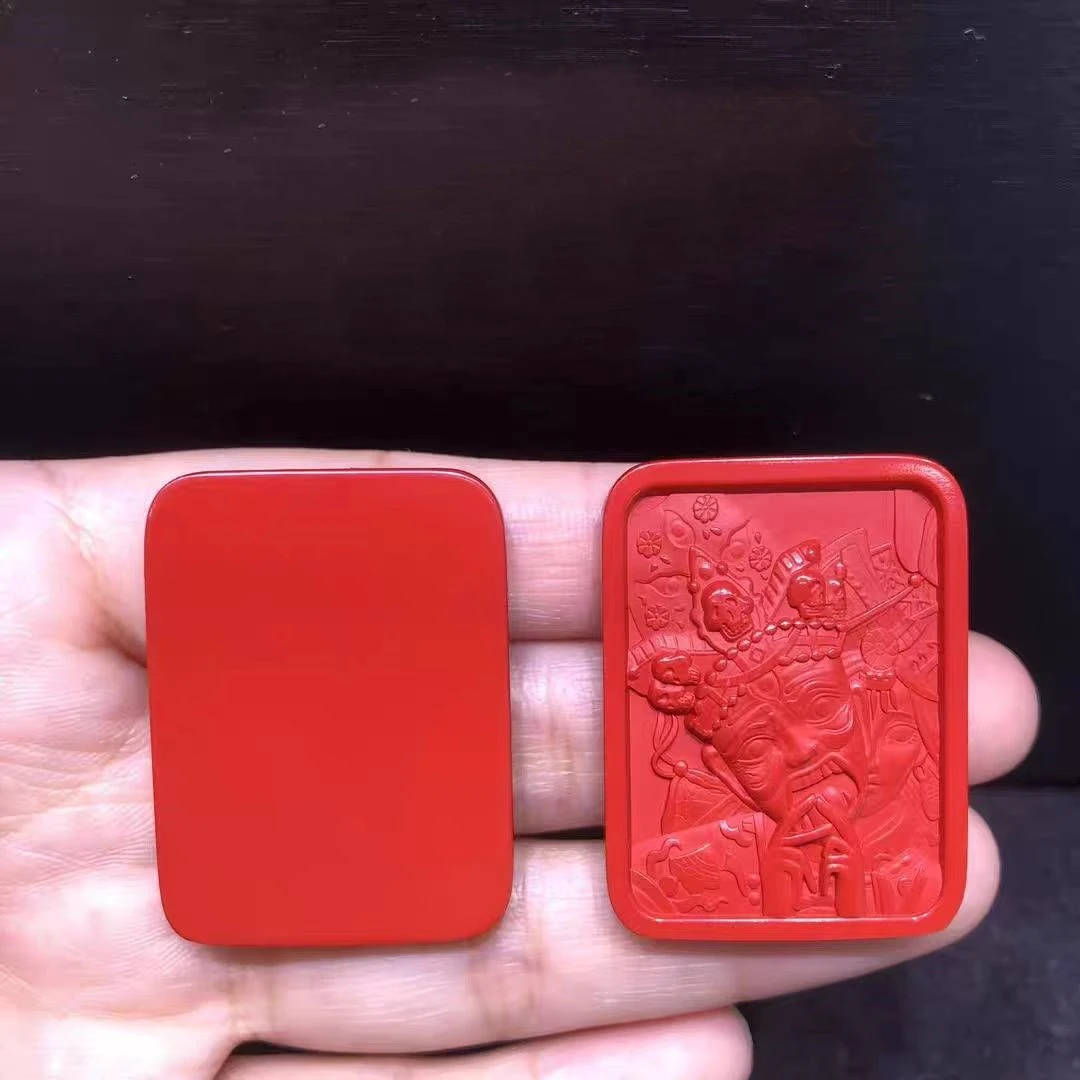 天然原矿高含量朱砂红砂扎基吊坠YC013