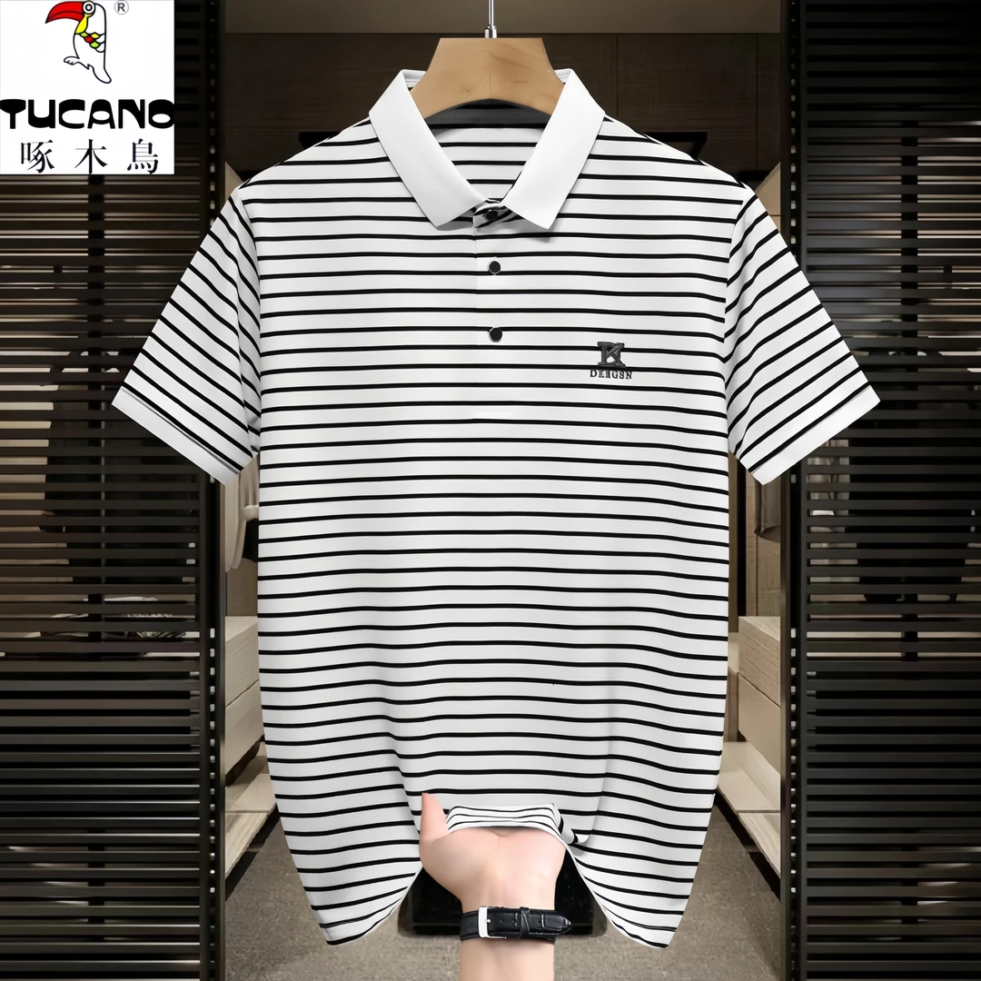 啄木鸟夏季新款短袖POLO衫休闲时尚舒适户外翻领短袖男士百搭半袖