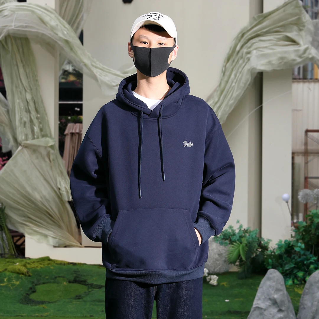 新款2025秋冬季男士连帽卫衣高街复古宽松潮牌上衣重磅带帽外套