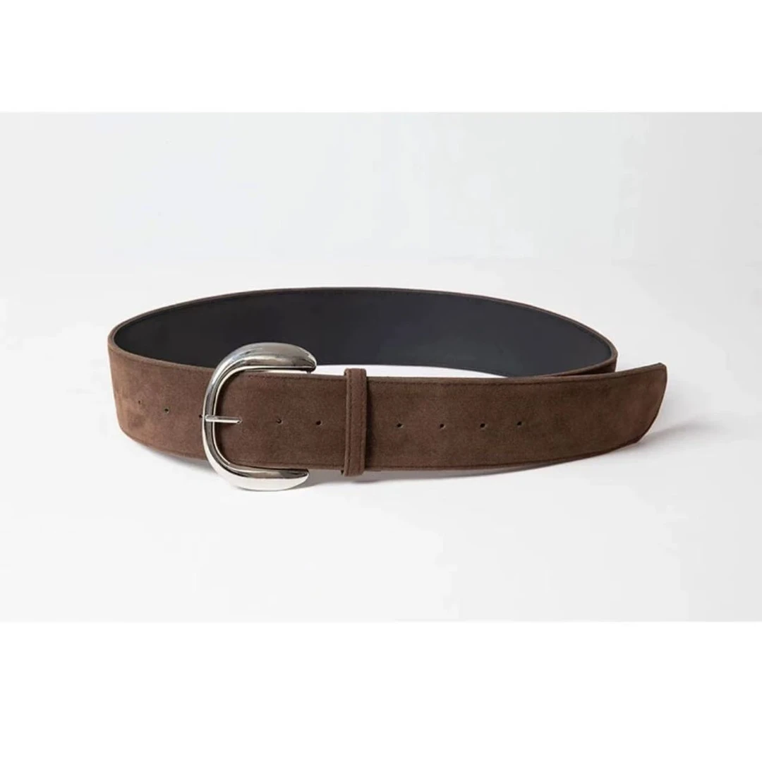 徐秋阳  麂皮宽腰带  百搭时尚休闲设计感皮带