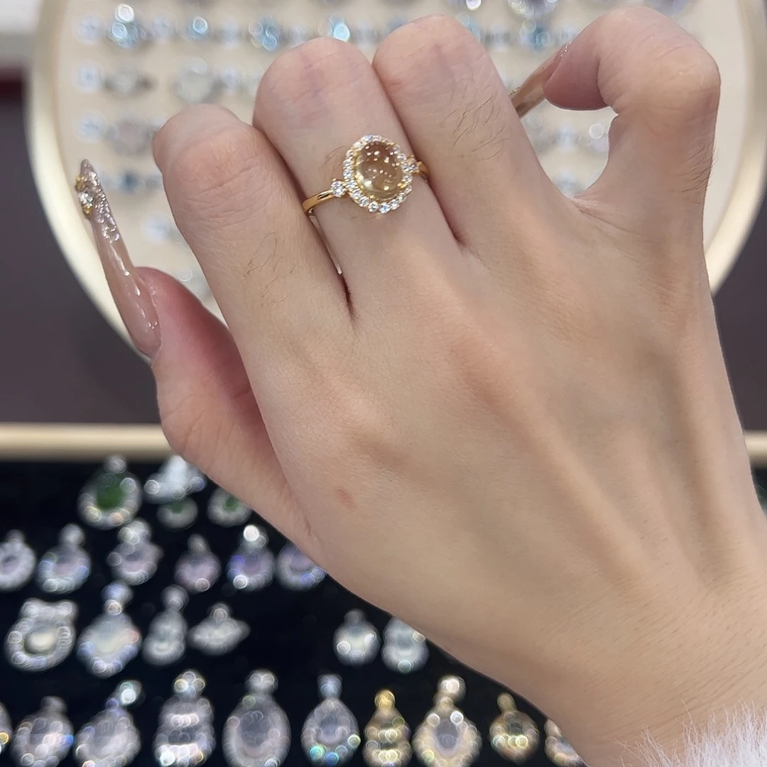 阿***敏黄晶银S925镶嵌戒指