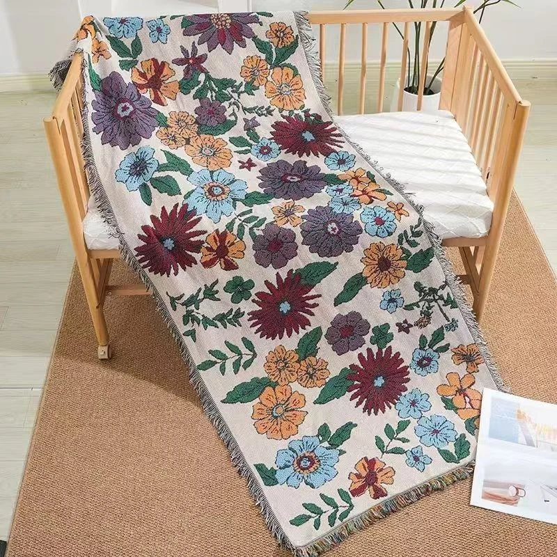 【繁花似锦】四季通用加厚沙发巾盖毯防滑沙发垫高端四季款印花床盖