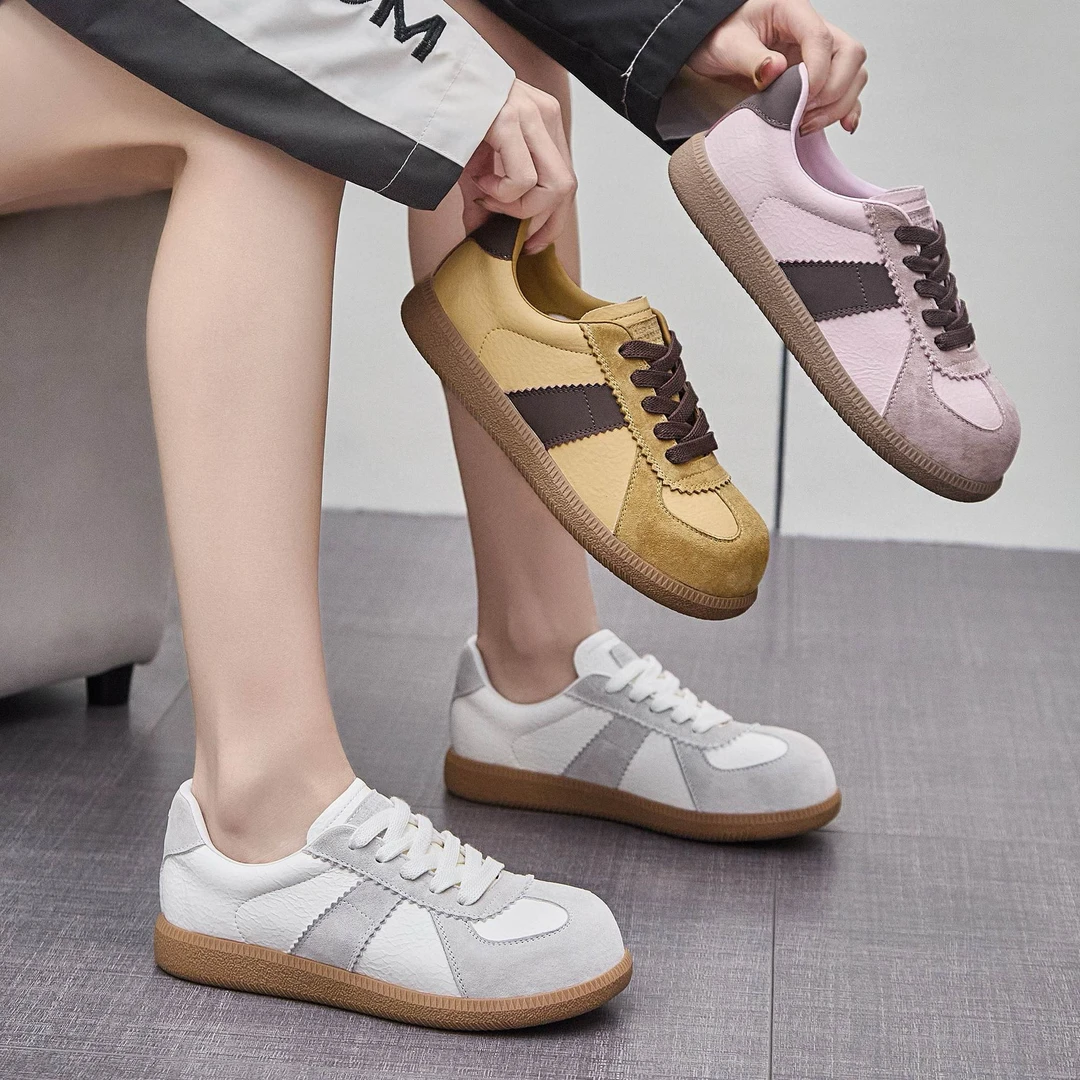 大头卡皮巴拉真皮德训鞋软底鞋时尚百搭休闲运动板鞋女潮鞋