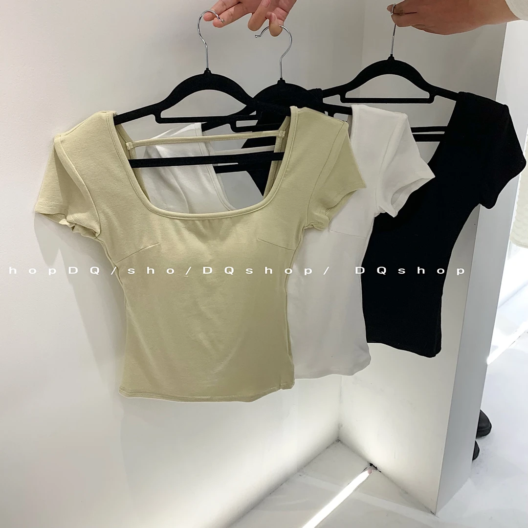 【 小嗲精】 后背露背T恤