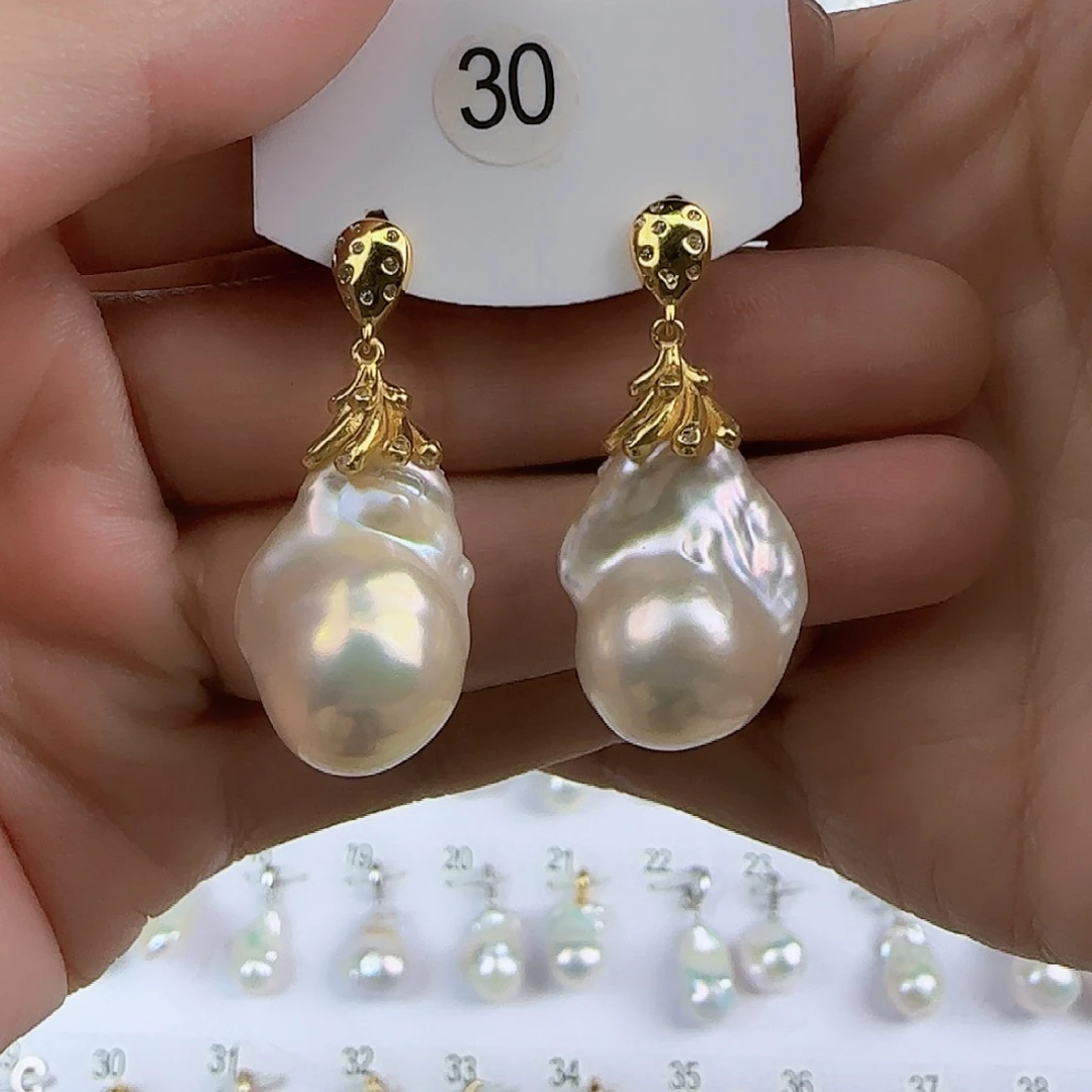 淡水珍珠耳饰未镶嵌优*～